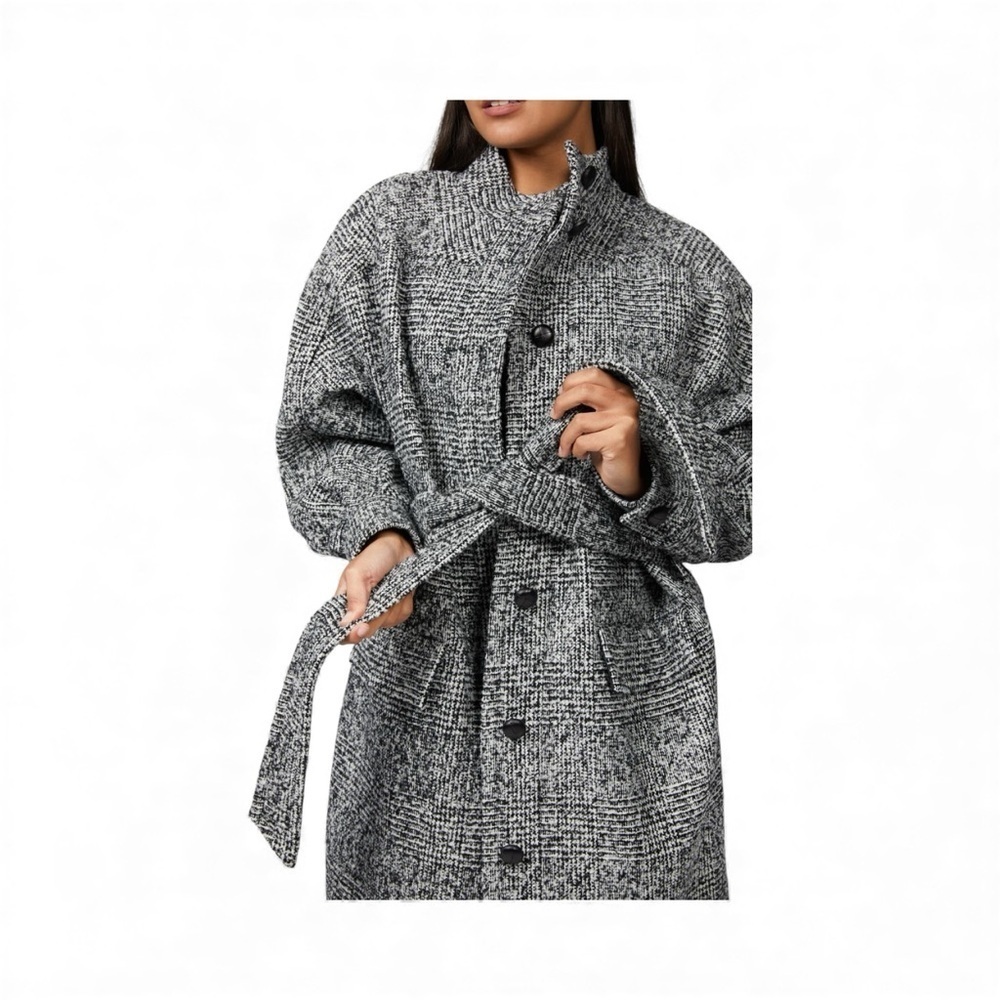 The Kooples - WOOL COAT WITH HIGH NECK Size FR 38/ Medium US NWT Belted